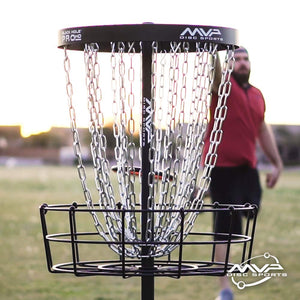 Portable Disc Golf Basket with 24 Heavy-Duty Chains