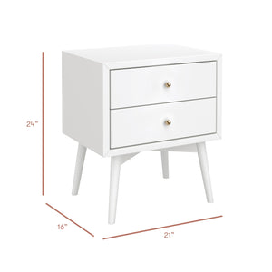 Wood Nightstand with 2 Drawers – Kids & Guest Bedroom Bedside Table