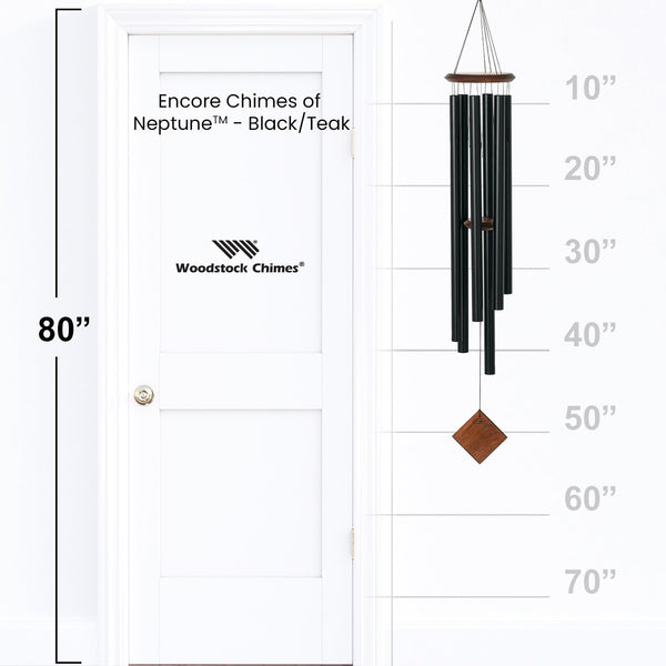 54-Inch Outdoor Wind Chime – Deep Tone, Black Aluminum Tubes