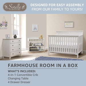 4-in-1 Convertible Crib 3-Piece Nursery Set