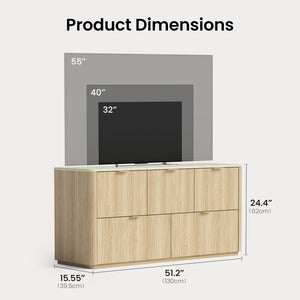5-Drawer Wide Dresser with Faux Travertine Top