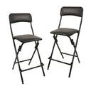 Folding Bar Stool with Footrest, Set of 2