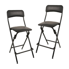 Folding Bar Stool with Footrest, Set of 2