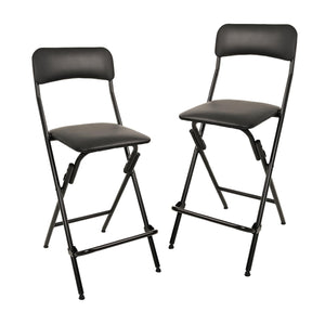 Folding Bar Stool with Footrest, Set of 2