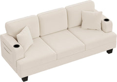 3-Seat Corduroy Sofa – Deep Seat Living Room Couch