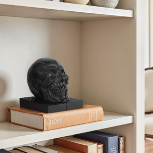 Gothic Skull Bookends – Antique Resin Decorative Book Support