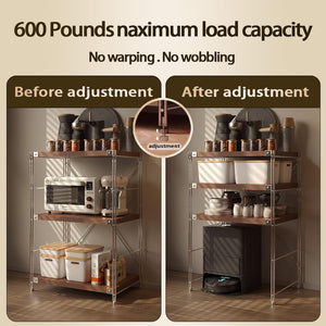 3-Tier Industrial Bookshelf with Adjustable Shelves