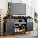 Fireplace TV Stand with Power Outlet & Storage Drawers