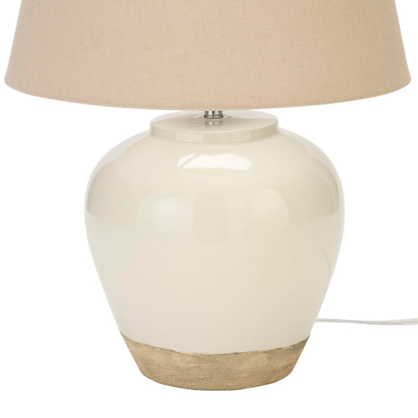 20-Inch Two-Tone Glossy Ceramic Table Lamp