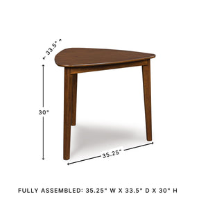 Triangle Dining Table, Mid-Century Modern, Seats 3
