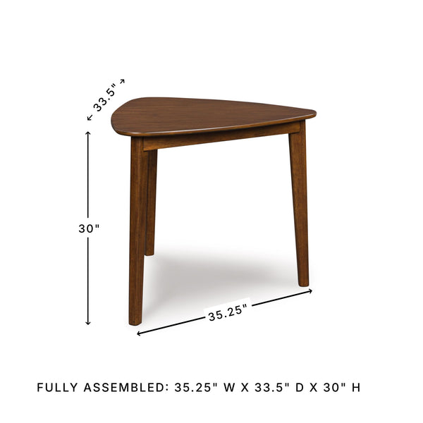 Triangle Dining Table, Mid-Century Modern, Seats 3