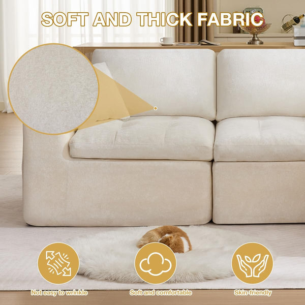 Modular L-Shape Sectional Sofa with Ottoman | Cloud Foam Couch