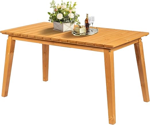 Rectangular Outdoor Cedar Wood Dining Table for 4-6