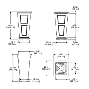40-Inch Tall Outdoor Planter Pot