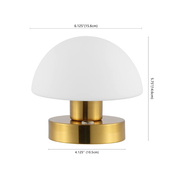 Rechargeable Portable LED Mushroom Table Lamp with Frosted Glass Shade