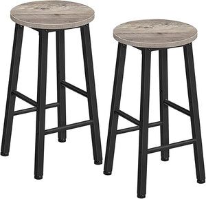 Industrial Bar Stools Set of 2 – Counter Height Kitchen Island Chairs