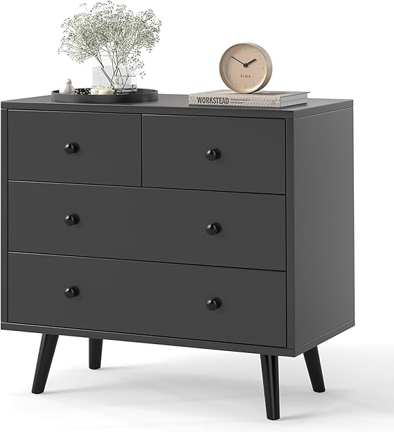 4-Drawer Chest Storage Cabinet with Anti-Tipping Device