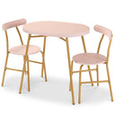 3-Piece Oval Dining Table Set with 2 Chairs — Metal Frame & Curved Backrests