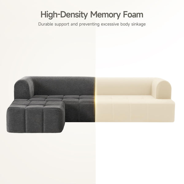 L-Shaped Modular Sectional Sofa with Chaise