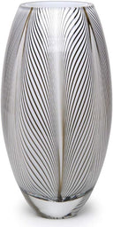 Hand Blown Art Glass Vase – Feather Pattern