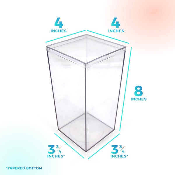 Clear Acrylic Display Boxes with Lids – Set of 25