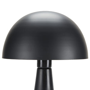 Mushroom Table Lamp 16" | Matte Black Metal Accent Light