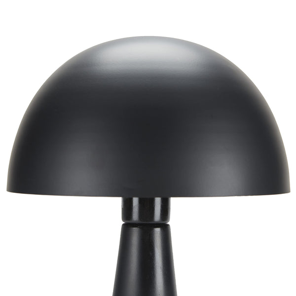 Mushroom Table Lamp 16" | Matte Black Metal Accent Light