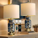 Glass Globe Table Lamps Set of 2