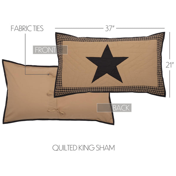 Black Check Star 6-Piece Quilt Bedding Set