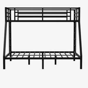 Twin XL over Queen Metal Bunk Bed with Ladders & Guardrail