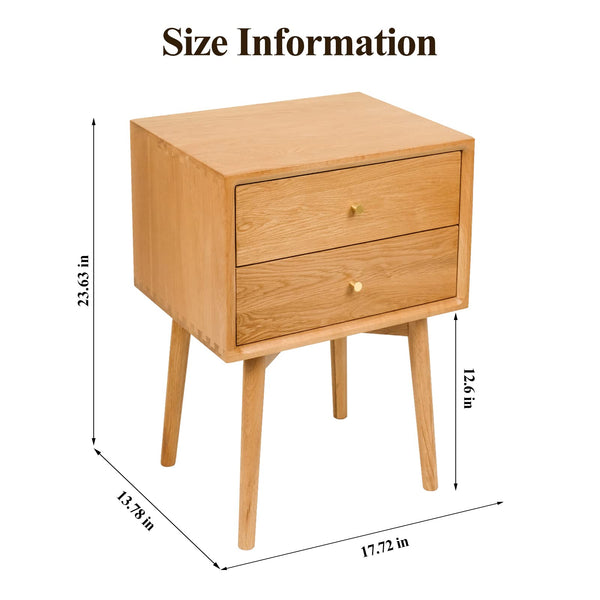 Solid Wood Nightstand with Drawer
