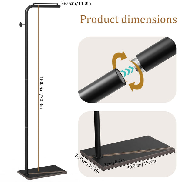 L-Shaped Metal Coat Rack with Rock Base
