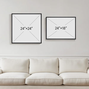 Abstract Canvas Wall Art Set of 2 – Framed Geometric & Line Prints, 24x24 & 24x18 In