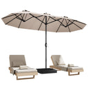15ft x 9ft Double-Sided Rectangular Patio Umbrella with Crank & Base