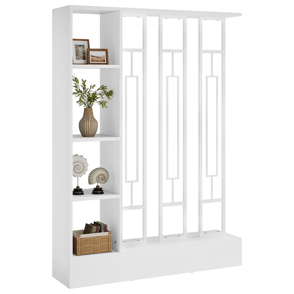 Room Divider Bookcase with Display Shelves, 70.9" H