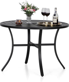Round Outdoor Dining Table with Umbrella Hole