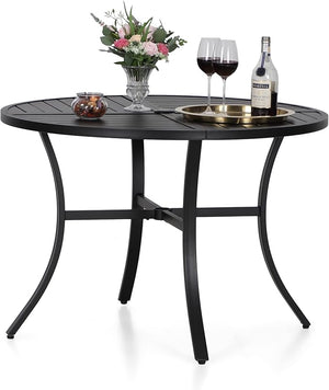 Round Outdoor Dining Table with Umbrella Hole