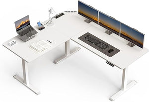 L-Shaped Electric Standing Desk — 63" x 55"