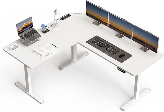 L-Shaped Electric Standing Desk — 63" x 55"