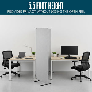 Acoustic Office Partition Wall Divider – 3-Panel, 72" x 67", Grey