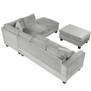 L-Shaped Sectional Sofa with Storage Ottoman & Reversible Chaise