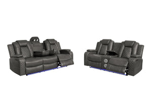 3-Piece Power Recliner Sofa Set with LED & Wireless Charging