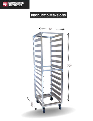 Commercial Aluminum Bun Pan Rack – 20 Tier Speed Rack with Plate Casters
