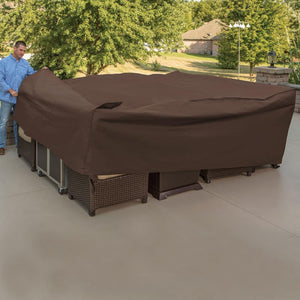 Oversized Patio Furniture Cover – 120"L x 90"W x 40"H, Brown