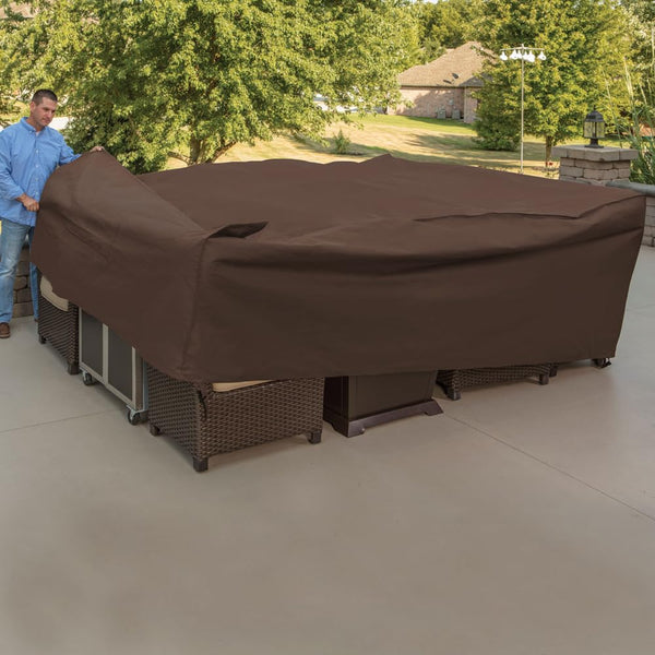 Oversized Patio Furniture Cover – 120"L x 90"W x 40"H, Brown