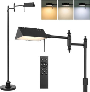 Dimmable Pharmacy Floor Lamp with Remote & Swing Arm