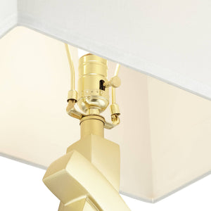 Gold USB Table Lamps Set of 2 with Rectangular Shade