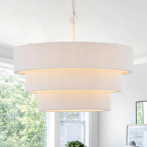 Woven Rattan Boho Chandelier Pendant Light – 6-Light Dimmable, Adjustable, UL Listed