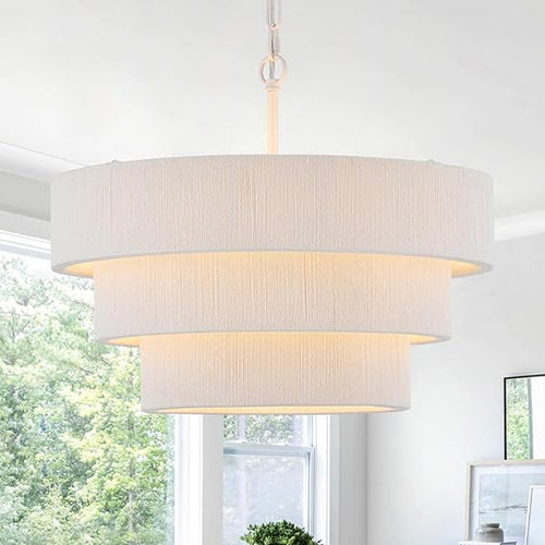 Woven Rattan Boho Chandelier Pendant Light – 6-Light Dimmable, Adjustable, UL Listed