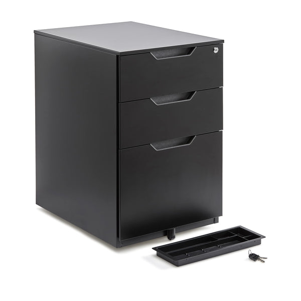 3-Drawer Mobile File Cabinet with Lock